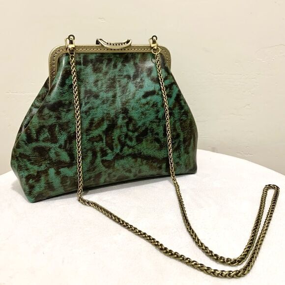 Vintage Handmade Genuine Premium Leather Push Lock Clutch/Shoulder Bag/Crossbody - Picture 1 of 16